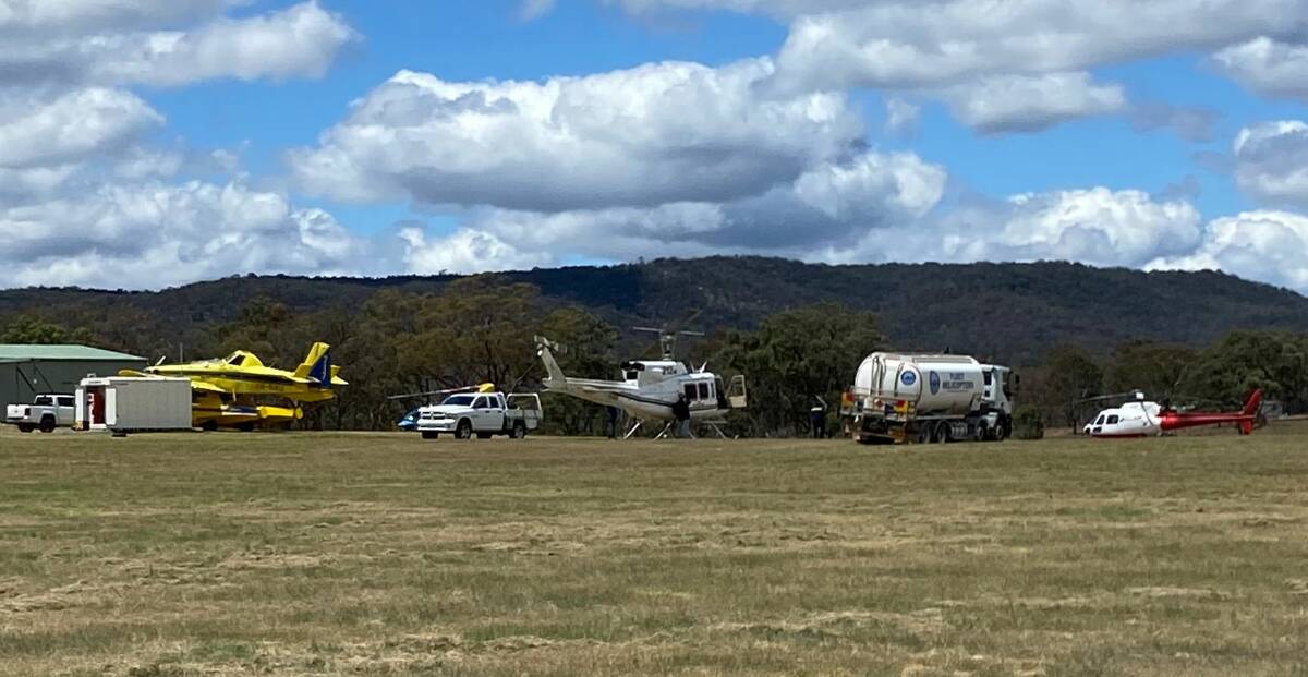 The Tenterfield Aerodrome is being used to by aircraft and emergency services to combat bushfires.