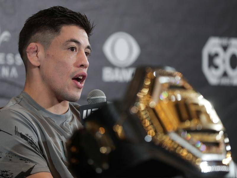 Local Brandon Moreno lost to Brandon Royval in their flyweight bout at UFC Fight Night in Mexico. (EPA PHOTO)
